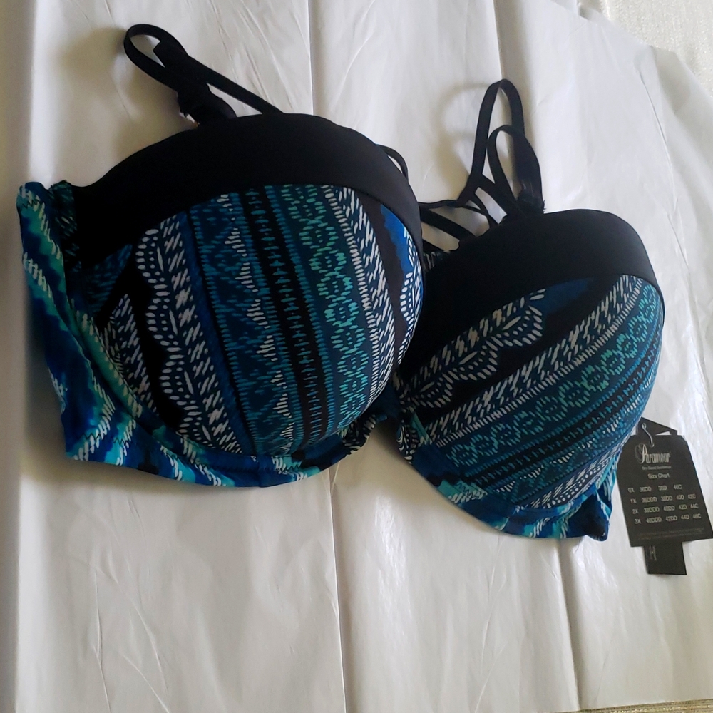 Paramour/NORDSTROM NEW Bikini Top Strappy Swim Bralettte Bra Women's 2X - Picture 5 of 12